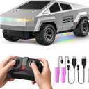 Remote Control Car RC Trucks - 2WD RC Truck Toy RC Cars for All Terrain, 1/24 Scale Pick-up Hobby Monster Truck Toys 2.4GHz Off-Road Vehicles Kids Gifts for Boys/Girls Age 3+, Silver