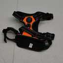 PHOEPET No Pull Dog Harness Medium Reflective Front Clip Vest with Handle,Adjustable 2 Metal Rings 3 Buckles,[Easy to Put on & Take Off](M, Orange)