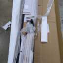 SmartStandard 32 x 84 inch White Sliding MDF Barn Door with 6FT Black Sliding Door Hardware Kit & Handle, Pre-Drilled Ready to Assemble, Waterproof PVC Coating, H-Frame