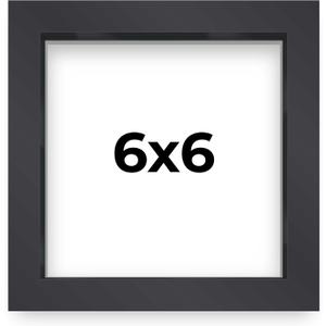 6x6 Shadow Box Frame Contemporary Black Finish | 3/4" Depth of Usable Space| Interior Size 6x6 Inches| UV Resistant Acrylic, Acid-Free Backing, Wall Hangers | Made in USA