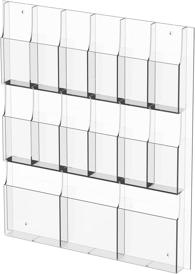 Acrylic Brochure Holder Wall Mount,3 Magazine Holders,Pamphlet Holder