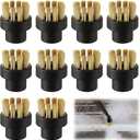 10 Pack Brass Brushes Compatible with Dupray Steam Cleaner, Brass Cleaner, Steam Clean Brush Head Attachments, Wire Brushes for Cleaning, Multi Surface Cleaning Accessories