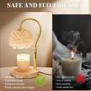 Hisummer Candle Warmer Lamp with Timer, Dimmable Candle Lamp Warmer with 312 K9 Crystals Adjustable Height Electric Candle Warmer for Women Gifts, Wax Warmer Lamp with 2 Bulbs for Jar Candles