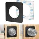 Door Knob Plates Square Version, Matte Black, Thick, Door Reinforcement Plate, Scar Plates for Door Knob/Deadbolt, Door Handle Cover Filler Fixing Repair Backplate(2 Pcs, Matte Black)