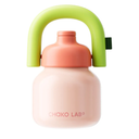CHAKO LAB Water Bottle with Straw and Carry Handle | Wide Mouth vacuum insulated stainless steel Bottles | Reusable, leak-proof and BPA-free | 33oz (Pink&Green)