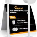 Speaker Stands Pair for Sonos ERA 300, ERA 100 SL & ERA 100, 22''–42" Adjustable Height Floor Stands with Cable Management, Heavy Duty Metal Basem, Speaker Mount White