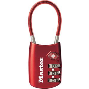 Master Lock Padlock, Set Your Own Combination TSA Locks for Luggage, Travel Zipper Lock with Cable Shackle is 1-3/16 in. Wide, Colors May Vary, 4688T, 2 Count