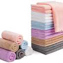 Orighty Makeup Remover Cloths, Cleansing, Reusable, Soft & Washable Coral Fleece Microfiber Washcloths/Towel for Face, Eye, Lips, Pack of 7, 7 x 7 inch