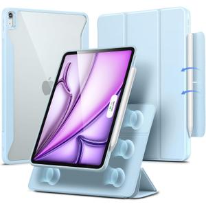 ESR for iPad Air 13 Inch Case (2025/2024) M3/M2 with Pencil Holder, Removable Magnetic Cover, Vertical Stand, Fully Supports Pencil Pro and Pencil(USB-C), Rebound 360 Series, Light Blue