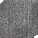 32 Carpets 20x20 inch Square Carpet Tiles, Reusable, Non Slip, Seamless Tiles, Suitable for Indoor and Outdoor use in bedrooms, Living Rooms, Offices, etc., Easy to DIY (Striped Light gray-02)