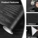 Abyssaly Peel and Stick Wallpaper Black Wood Contact Paper Decorative Self-Adhesive Film for Surfaces Easy to Clean Thickening Upgrade Increase Stomata and Reduces Bubble Generation 35.6 in X 196 in