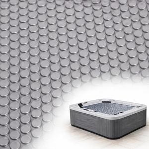 Hot Tub Bubble Blanket - 7 x 7 FT 16-Mil Square Pool Spa Solar Cover | Heavy Duty Floating Heat Retaining Thermal Blanket for Insulating Solar Heating Gray