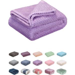 Fuzzy Throw Blanket, Plush Fleece Blankets for Adults, Toddler, Boys and Girls, Warm Soft Blankets and Throws for Bed, Couch, Sofa, Travel and Outdoor, Camping (40Wx60L, M-Lavender)