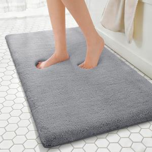MINIDEAR Bathroom Rugs 70x24 Dark Gray - Thick Memory Foam Bath Mat, Ultra Soft & Plush Fluffy, Non-Slip, Quick Dry, Absorbent Washable Floor Microfiber Mat for Tub, Home Decor Accessories