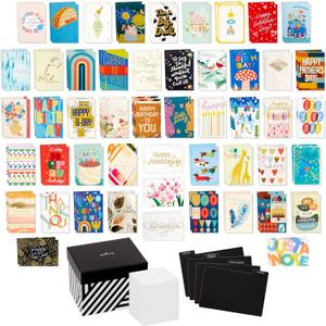 Hallmark Bulk Greeting Card Assortment with Organizer (100 Cards with Envelopes) Birthday Cards, Thank You Cards, Wedding Cards, Sympathy Cards, Holiday Cards, Congrats Cards