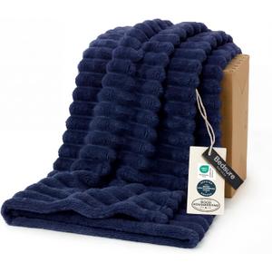 Bedsure GentleSoft Navy Blue Throw Blanket for Couch, Father Birthday Gifts for Men Husband Dad, Cozy Soft Blankets for Women, Cute Small Fleece Throws, Navy, 50x60 Inches