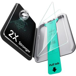 ESR 2 Pack Screen Protector for iPad Pro 13 Inch M4 2024 (7th Generation), 9H Tempered Glass Film with Ultra Fit Tray, Apple Pencil Support, Scratch Resistant, HD Clarity, Bubble Free Application