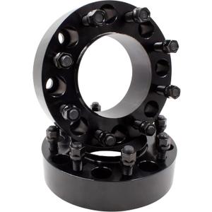 Wheel Accessories Parts 2 Pcs Hub Centric Wheel Spacers 8 on 180mm 2.00 Inch Thick 124.1mm Hub M14x1.5 14x1.5 Thread Stud Fits Chevy Silverado GMC Sierra 2500 3500 Single Rear Wheel Vehicles Front (Black Anodized)