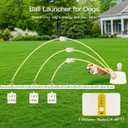 HETOO Dog Ball Launcher, Dog Ball Thrower, Automatic Dog Ball Launcher with 3 Adjustable Distance 20-40FT, 6 ETPU Balls, Indoor Outdoor Interactive Dog Toys for Small/Medium Dogs