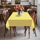 54IN X 320FT Plastic Table Cover Roll with Cutter Box, Cut to Size Plastic Table Cloths for Parties, Birthday, Disposable Tablecloth Roll for All Shape Tables (Light Yellow, 54 Inch X 320 Feet)