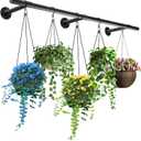 Hanging Planters Rod  Plant Hanger Indoor for Window Ceiling, Hanging Plant Shelf for Wall Planter House Plants, Plant Shelves Metal Holder Bar 63In (Pots, plants, chains not included) (63In Length-1pc)