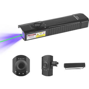 ThruNite Defender 3-in-1 EDC Flat Light  1600 Lumens Rechargeable Flashlight with White Light, UV Light, and Green Beam, for Outdoor, Everyday Use, Work