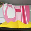 Novabright 51" Hawaiian Party Decorations Hot Pink Surfboard Backdrop Cardboard Cutouts Decor Summer Pink Pool Party Surfboard Photo Backdrop for Tropical Hawaiian Bachelorette Wedding Bridal Shower, 51.18 inches
