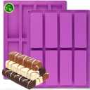 Premium Nonstick Silicone Mold for Granola Bars - Set of 2 | Easy Release, Effortless Cleaning, and Durable | Ideal for Baking, Making Rectangle Granola Bars | Food-Grade, Flexible Moldes silicona