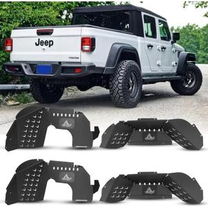 Gladiator JT Inner Fender Liners for Jeep 2019-2026 Gladiator JT Unlimited, 4PCS Front and Rear Off-road Inner Fender Flares Wheel Well Cover Splash Guards, Passenger and Driver Side