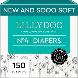 Baby Diapers - Size 4 (20-31 lbs), Monthly Supply (150 Count), Leak Protection, Skin-Friendly, Ultrasoft, Perfume- & Chlorine-Free, Hypoallergenic, dermatologically Tested, Oeko-TEX