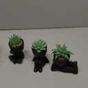 Der Rose 3pcs Fake Succulents Plants Artificial for Black Bathroom Bedroom Home Living Room Halloween Decor Aesthetic Indoor