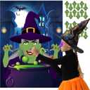 Halloween Games for Kids Pin the Nose on The Witch Game Halloween Party Games for Kids Halloween Witch Party Activities Decorations Pin The Tail Game for Halloween Themed Party Favors Supplies