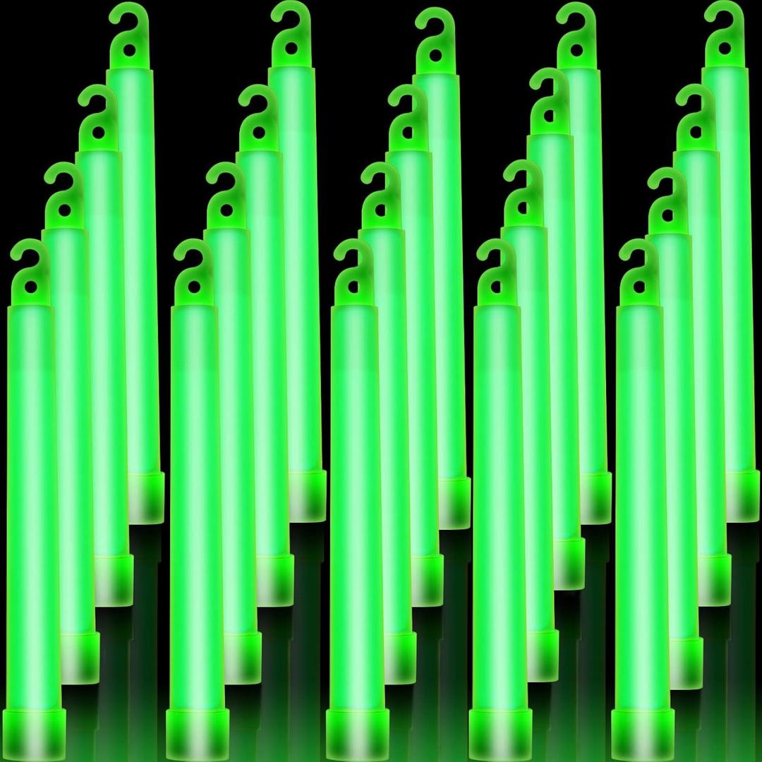 Sotiff 48 Pcs Bright 6 Inch Large Glow Sticks Bulk Emergency Glow in The Dark Sticks with 12 Hour Duration for Camping Hiking Outdoor Parties Activities Survival Storms (Green)