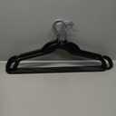 HOUSE DAY Black Plastic Hangers 60 Pack - Heavy Duty Non-Velvet Hangers with 360 Swivel Chrome Hook & Non Slip Notches - Slim Space Saving Clothes Hangers Ideal for Dresses Coats Shirts Jackets