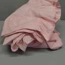 MOOWOO Waterfall Ruffle Duvet Cover Queen 3 Piece Shabby Chic Bedding Solid Color Soft and Breathable with Zipper Closure & Corner Ties (Pink, Queen)