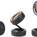 Rechargeable Tire Desktop Fan with LED Light, Outdoor Portable Foldable Tire Shaped Toy Fan, 3-speed Mode, New Indoor Decoration.