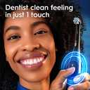 Oral-B Rechargeable Electric Toothbrush, iO2 Starter Kit, 3 Cleaning Modes, Automatic Pressure Sensor to Protect Gums, 2 Brush Heads, Night Black