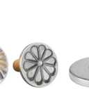 2 Pcs Cookie Stamps, Metal Cookie Press Cutter Mould with Wooden Handle, Cookie Decorating Supplies for DIY Baking, Cake, Pastry