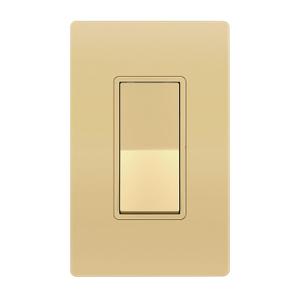 ENERLITES Elite Series Decorator Switch with Screwless Wall Plate, Paddle Light Switch, 3-Way or Single Pole, 3 Wire, Grounding Screw, Residential Grade, 15A 120V, UL listed, 93150-GDWP (Gold)