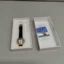 Classic Square Watches for Women with Roman Numerals Ladies Casual Dress Watch (Black-Gold)