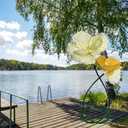 Yellow Champagne Gold White Flowers Decoration for Party