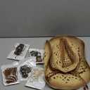 Interchangeable Cowgirl Hat Set Straw Cowboy Hat for Women Western Cowgirl Hat with Six Decorative Bands (Multicolor Beige and Brown)
