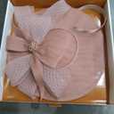 Kgromfy Women's Wide Brim Fascinator Hat Tea Party Headband Large Vintage Church Hat Lady Headwear for Derby Wedding Cocktail