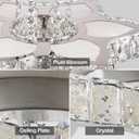 CLAIRDAI 16.1" Crystal Ceiling Light Fixture Modern Crystal Chandelier Flower LED Chandeliers Flush Mount Ceiling Light for Bedroom Dining Room Living Room (6500K Cool White)