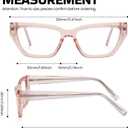 SODQW Pink Cateye Blue Light Glasses for Women, Trendy Cat Eye Anti Blue-light Glasses for Computer/TV/Phone/Gaming