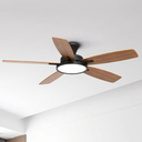 TALOYA 52 inch Ceiling Fans with Lights,Remote Control Multifunctional Quiet Fan with Three Color Temperature and Dimmable Light with Reversible Blades Black