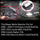 8E5Z19E624A AC Blower Motor Resistor Regulator Heater for F'-ord Fusion 2006-2012 Lincoln MKZ 2007-2012 Zephyr 2006 Mercury Milan 2006-2011 Replace# E5Z-19E624-A