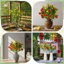 4 Pcs Artificial Lemon Pomegranate Branches Faux Pomegranate Fruit Stem with Green Leaves Fake Lemon Decoration 12'' High for Kitchen Home Hotel Table Farmhouse Fall Centerpieces Decor