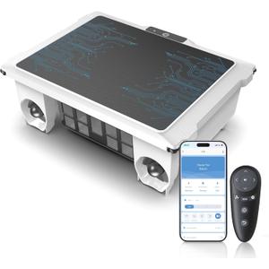 T2B Solar Pool Skimmer Robot via App & Remote Control, 2026 Upgraded Automatic Robotic Pool Surface Cleaner with 24/7 Cleaning, Dual Charging, Auto-Dock & Smart Nav, Inground & Above-Ground Pools