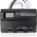 USTAR Upgraded RV 6536A3351 Digital Thermostat Compatible with Coleman Mach, Two-Stage Digital Thermostat Fit for Heat Pump and Gas Furnace, Wall-Mounted Black